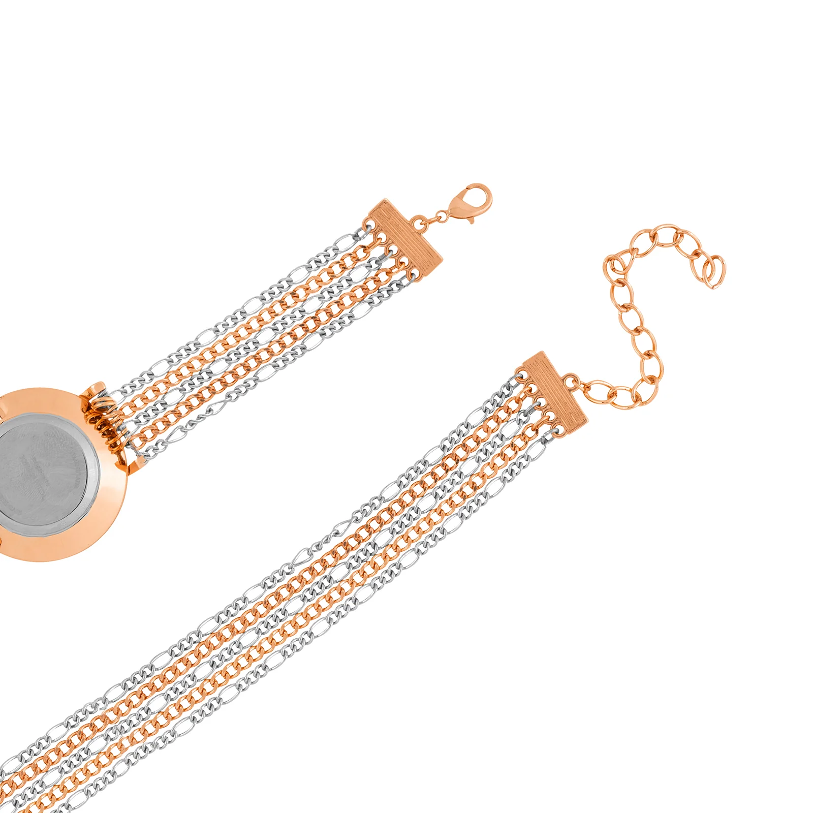 Zelda White Medium Dial Dual Tone Chain Wrap Around Strap Women's Watch - Image 6