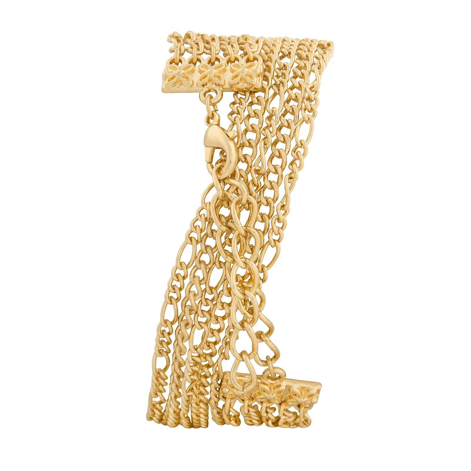 Zelda Gold Medium Dial Chain Wrap Around Strap Women's Watch - Image 5