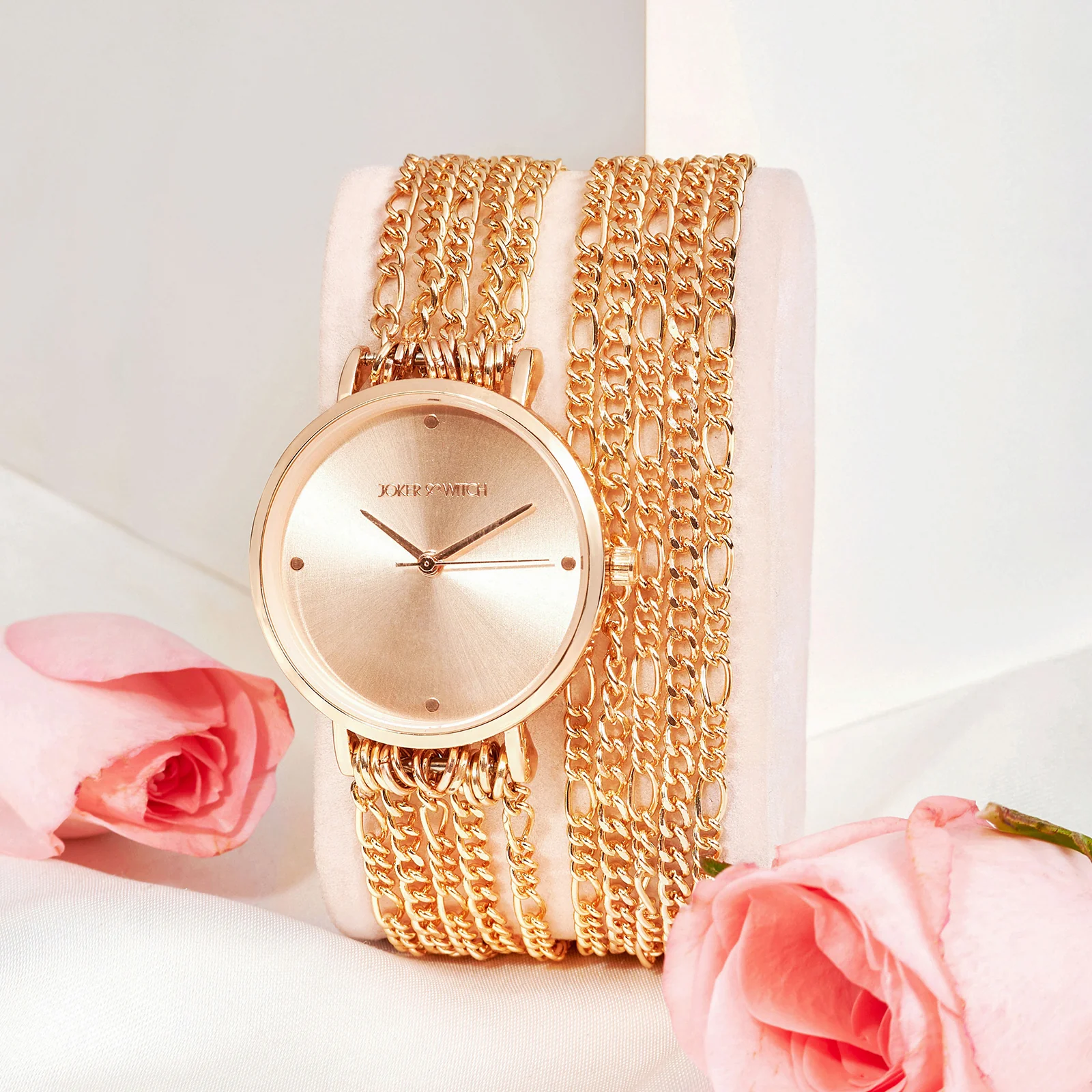 Zelda Rose Gold Medium Dial Chain Wrap Around Strap Women's Watch - Image 2