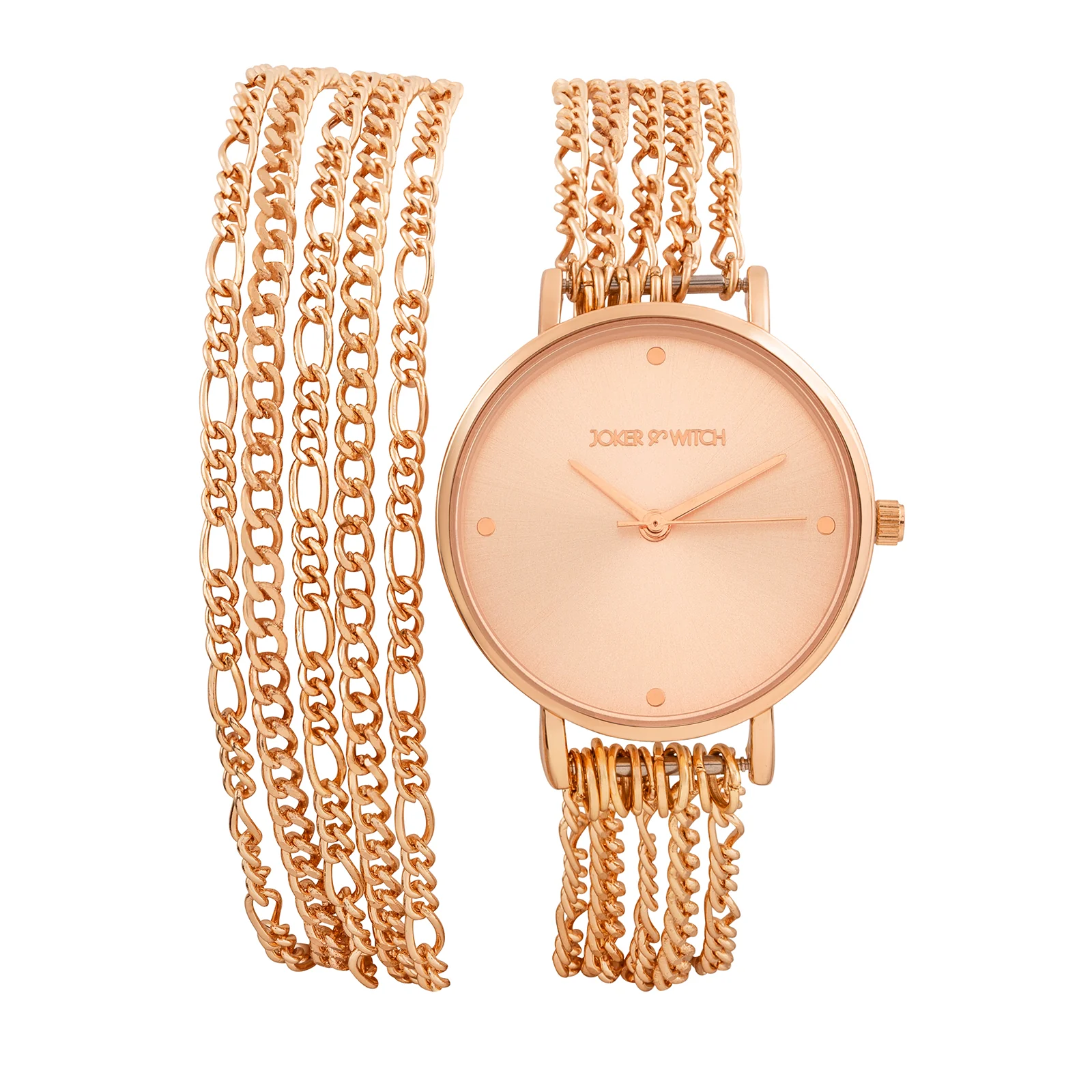 Zelda Rose Gold Medium Dial Chain Wrap Around Strap Women's Watch - Image 3