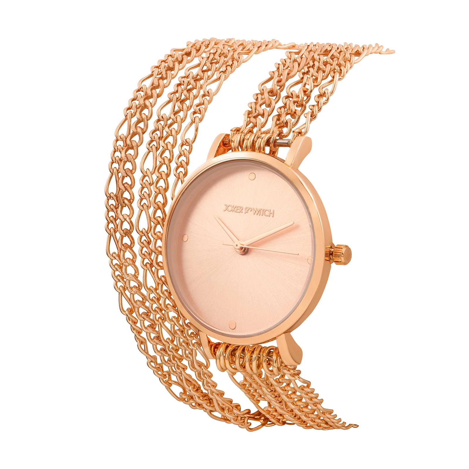 Zelda Rose Gold Medium Dial Chain Wrap Around Strap Women's Watch - Image 4