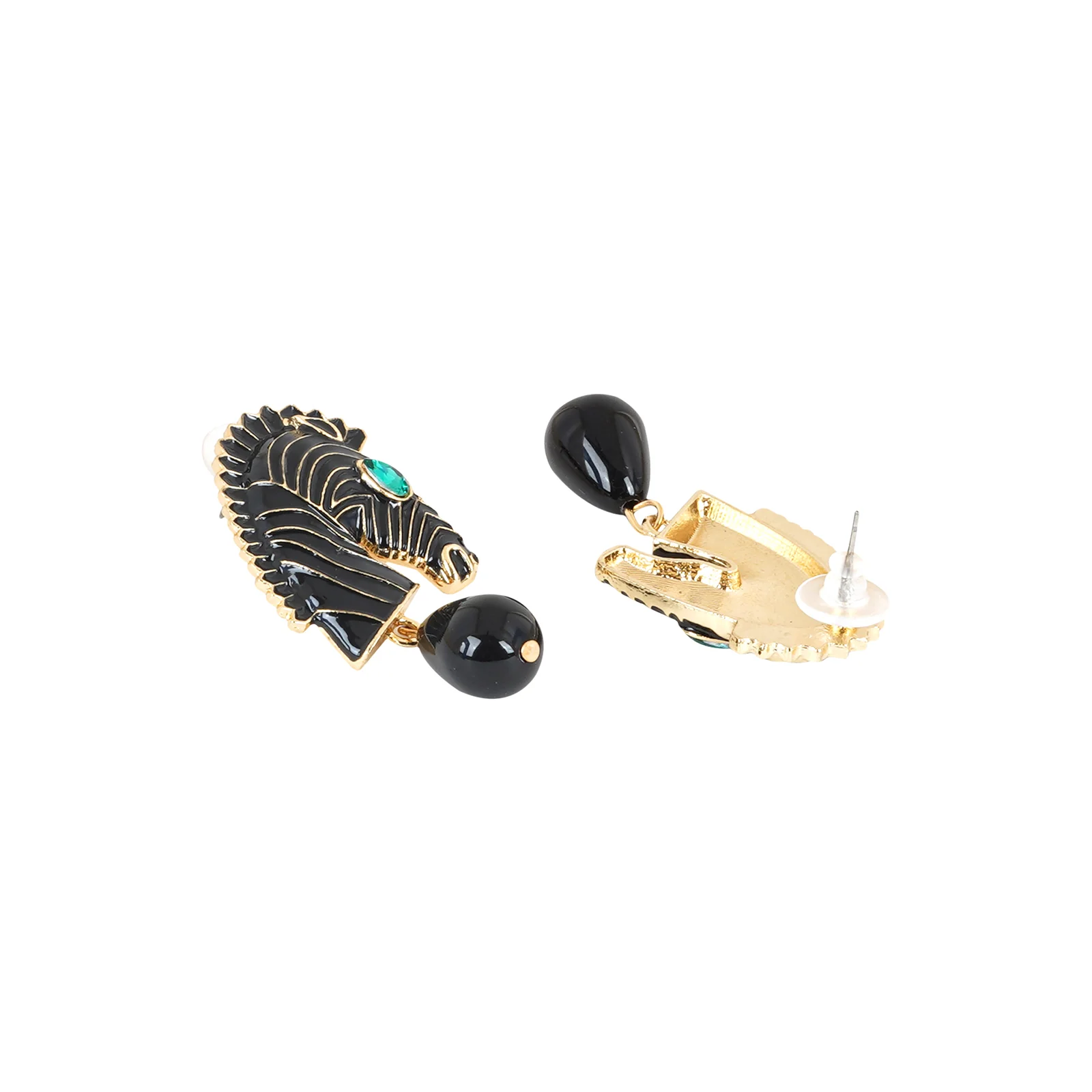 Zen Black And Gold Zebra Earrings - Image 5