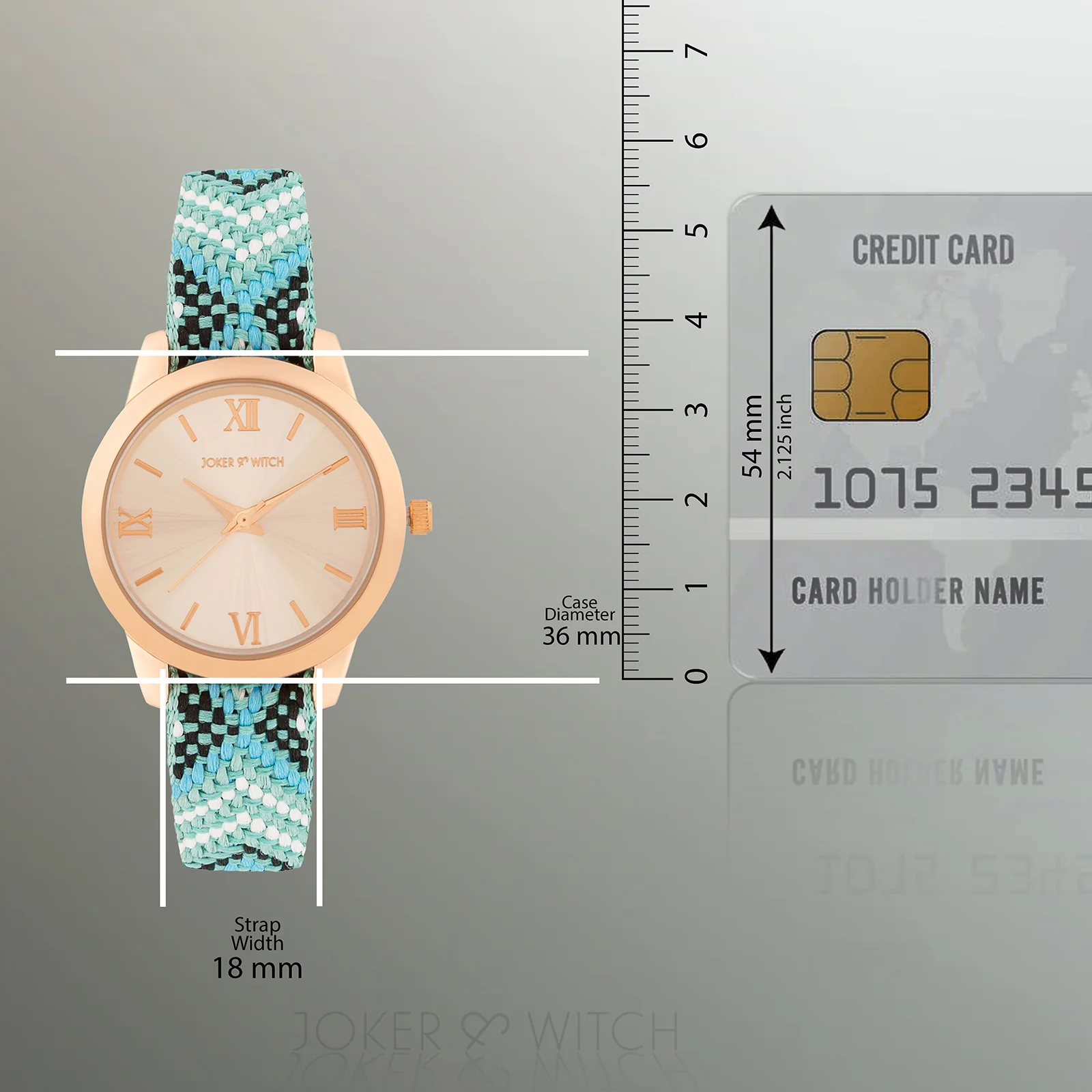 Zen Loom Rose Gold Medium Dial Green Macrame Strap Women's Watch - Image 8
