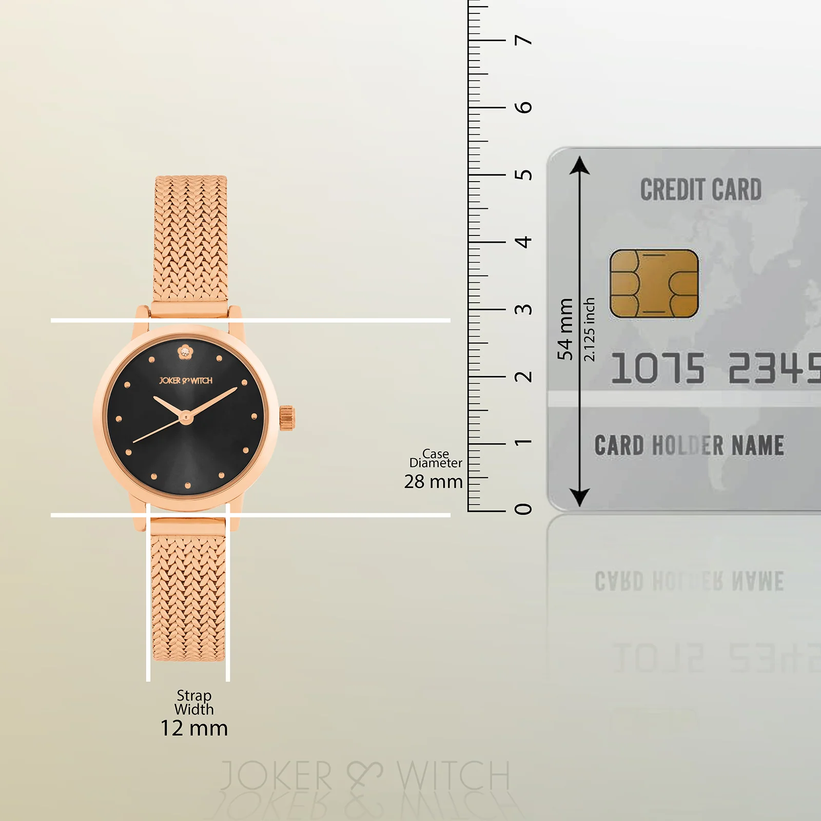 Zenith Black Small Dial Rose Gold Mesh Strap Women's Watch - Image 8