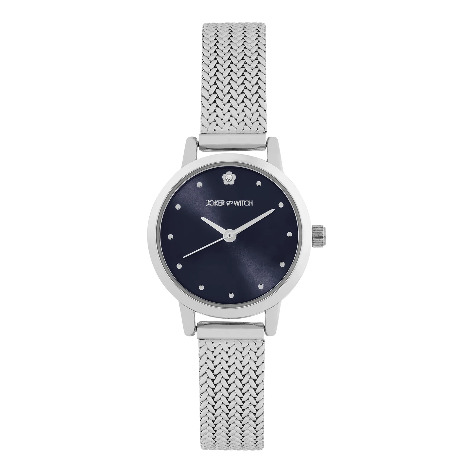 Zenith Blue Grey Small Dial Silver Mesh Strap Women's Watch - Image 3