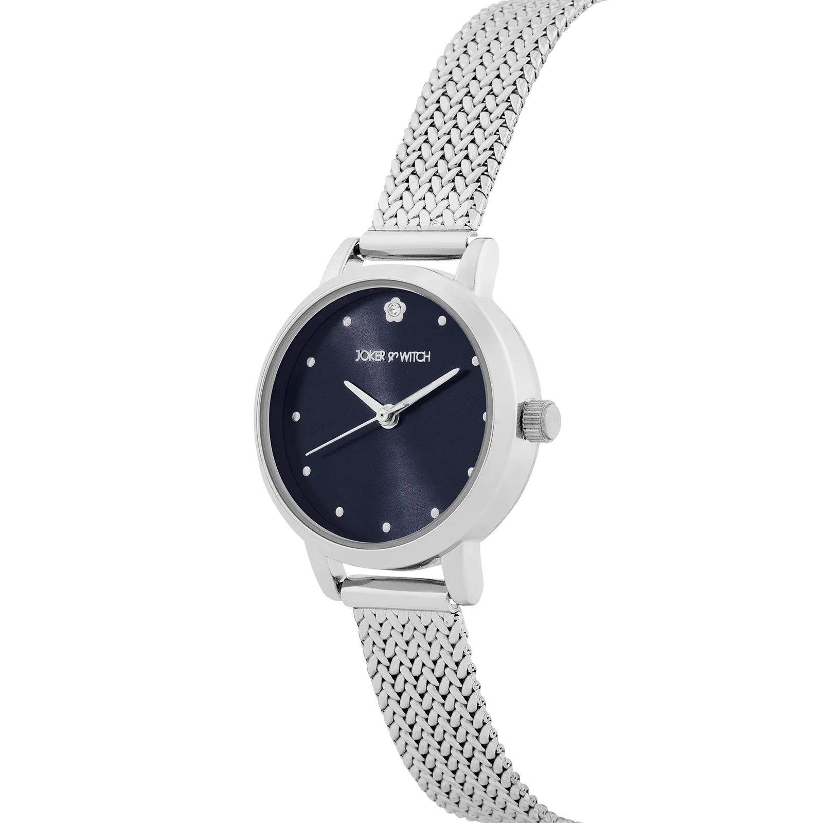 Zenith Blue Grey Small Dial Silver Mesh Strap Women's Watch - Image 4